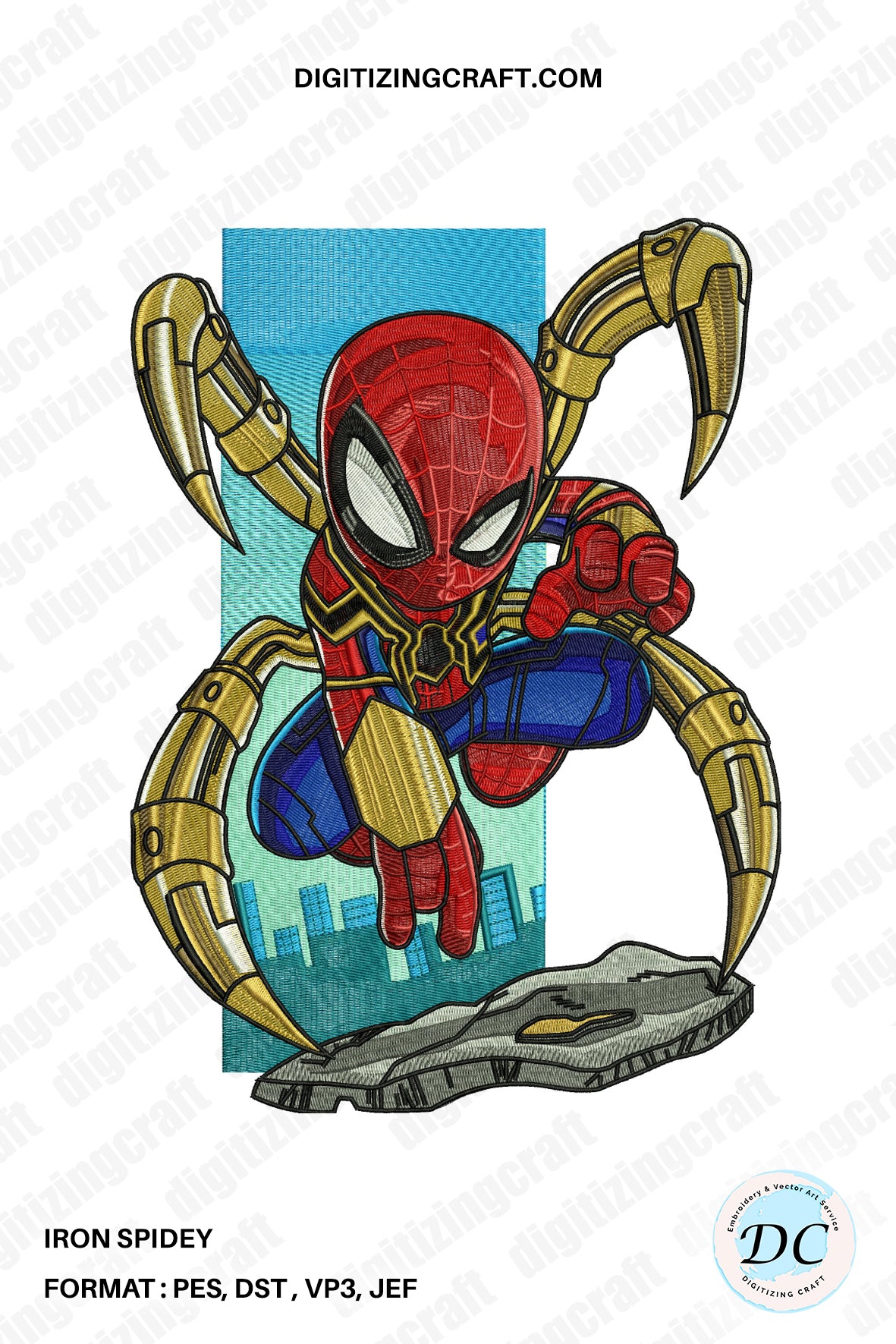 Iron Spidey embroidery Design File