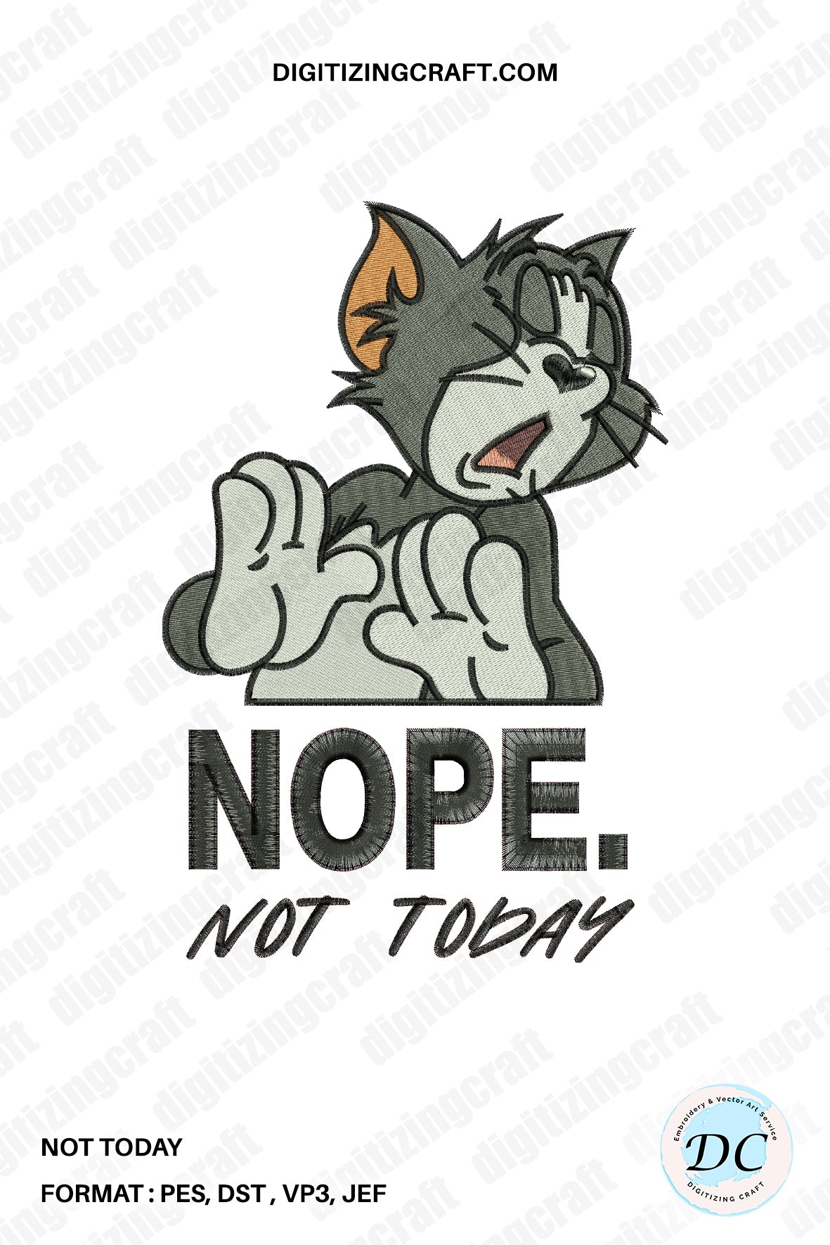 tom and jerry not today embroidery file