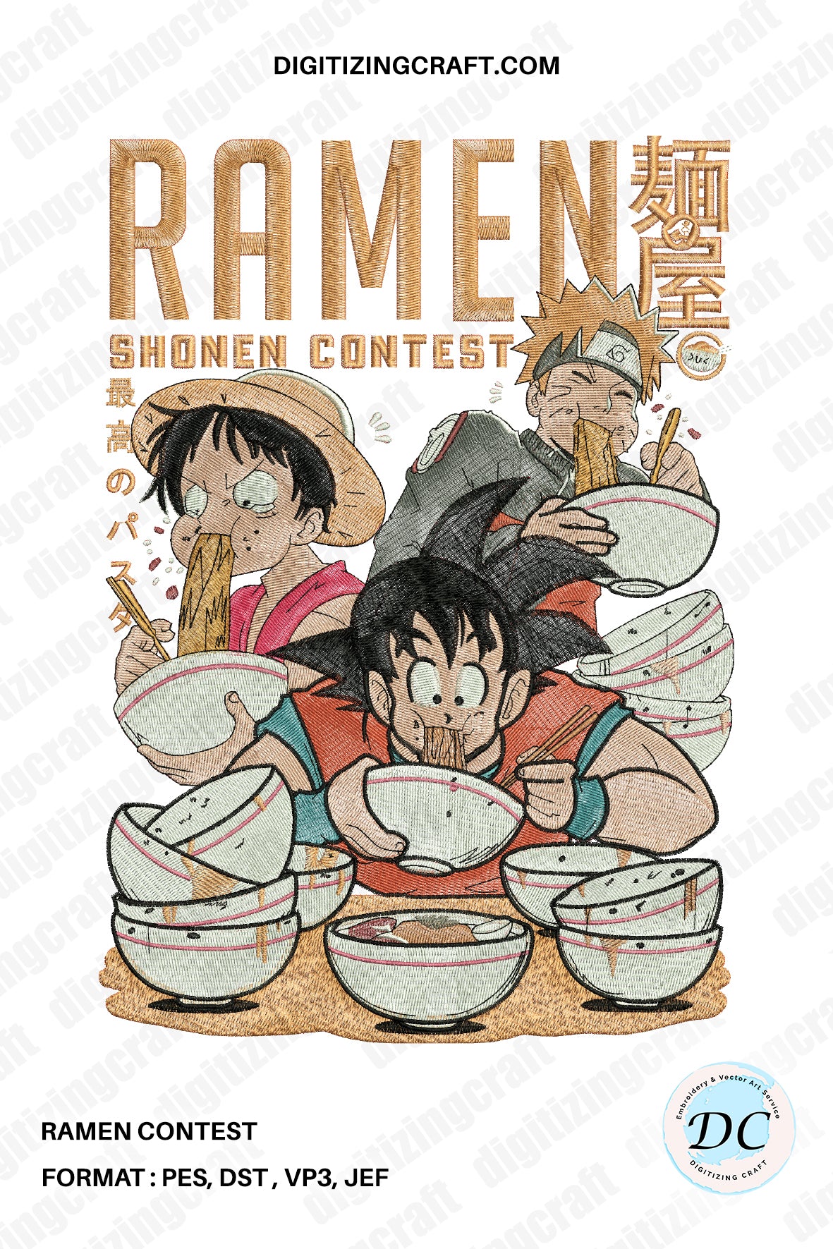 Ramen Contest Embroidery Design